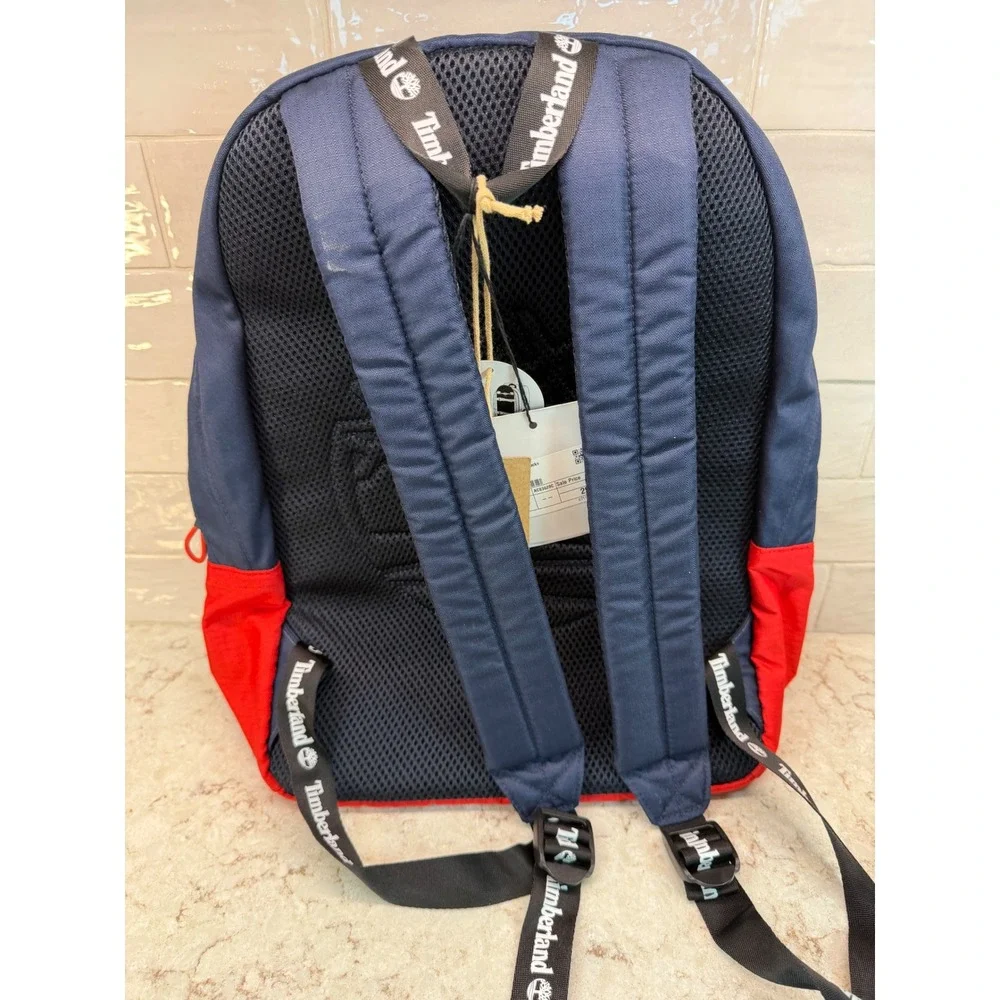 Timberland Skateboard Backpack Navy‎ Blue Red White Colorblock School Travel Bag